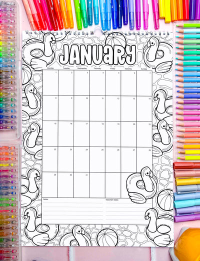 2025 Family Calendar / Colour-Me-In Calendar to Keep Your Family Organised